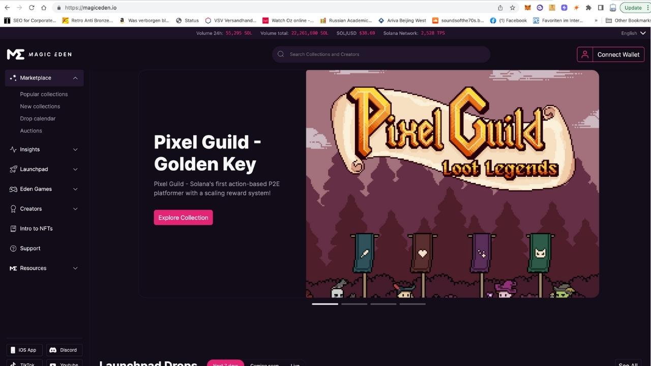 2. Click on "Connect Wallet" in the top-right corner of the screen