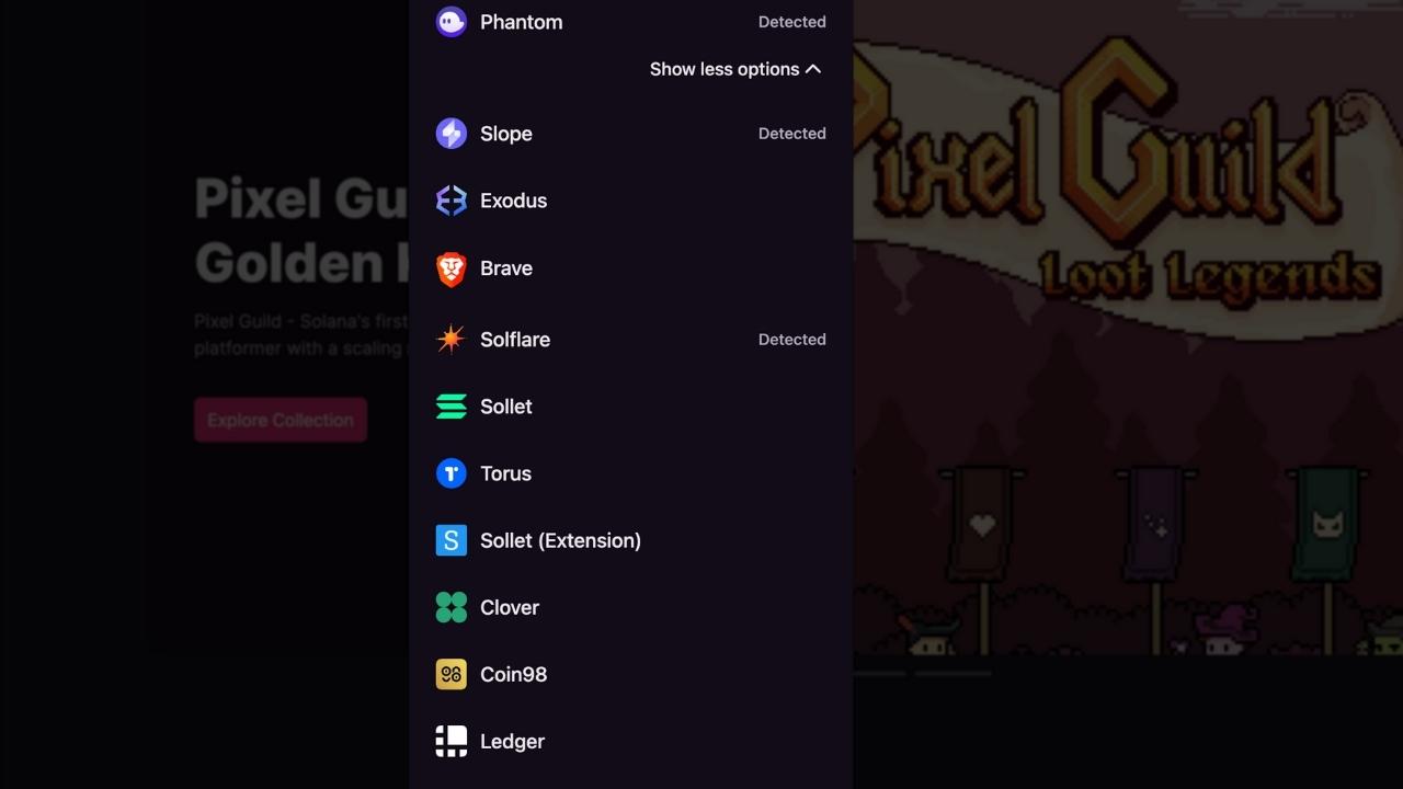 4. Choose "Solflare" from the dropdown menu