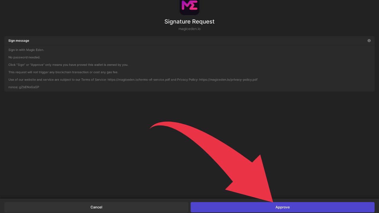 5. Click on Approve to Approve the Signature Request
