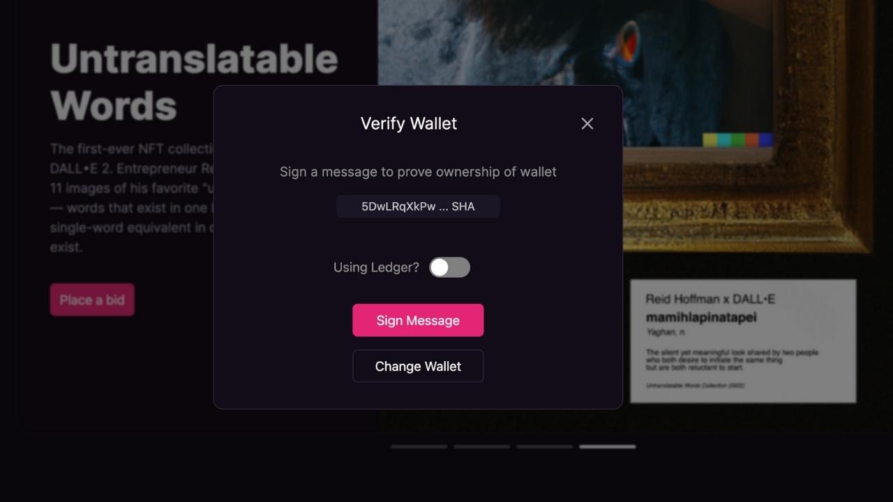 6. Select "Sign Message"