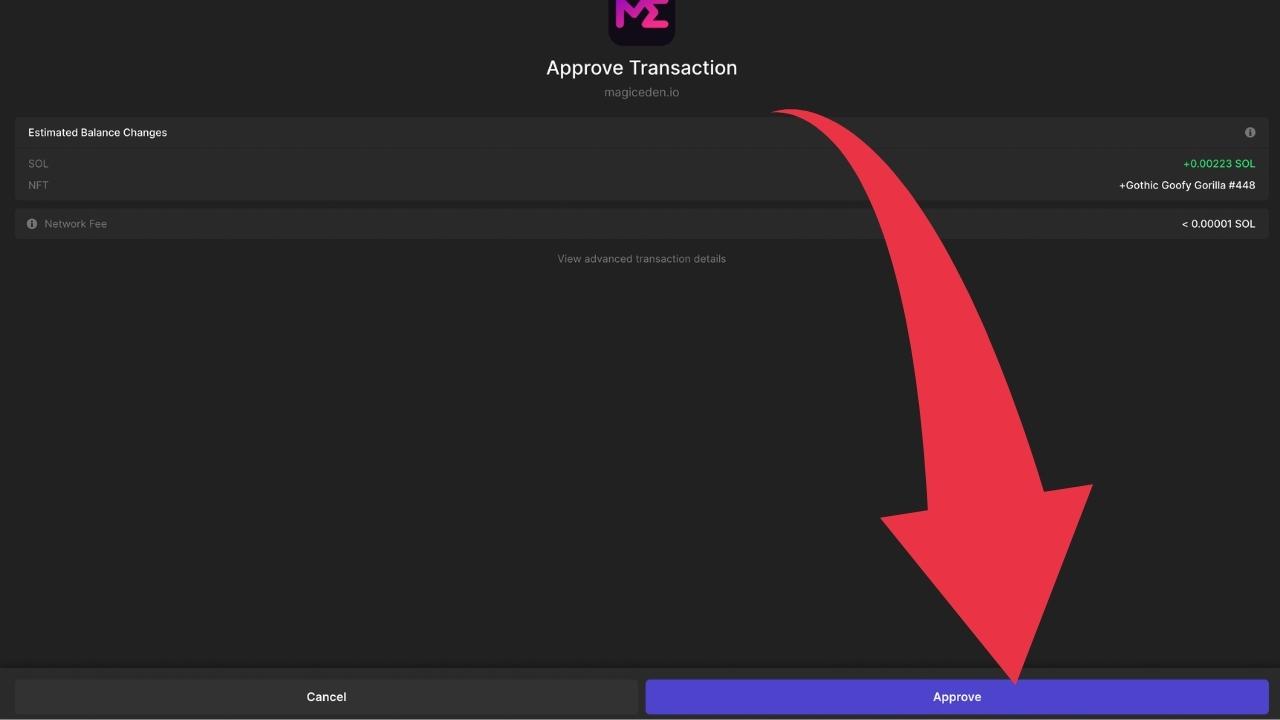 9. Approve the transaction to delist your NFT