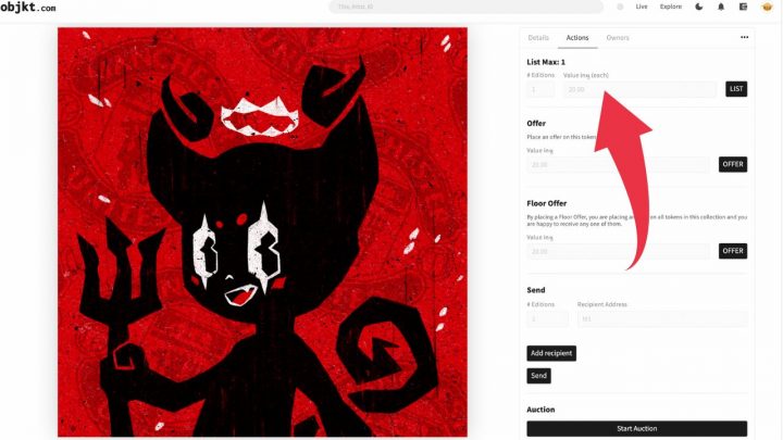 How to Add an NFT Listing on the objkt.com Marketplace